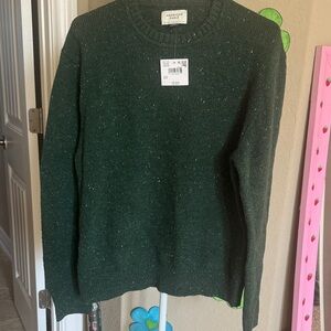 NWT American Eagle Outfitters Men's Speckled Dark Green Crewneck Sweater SZ M